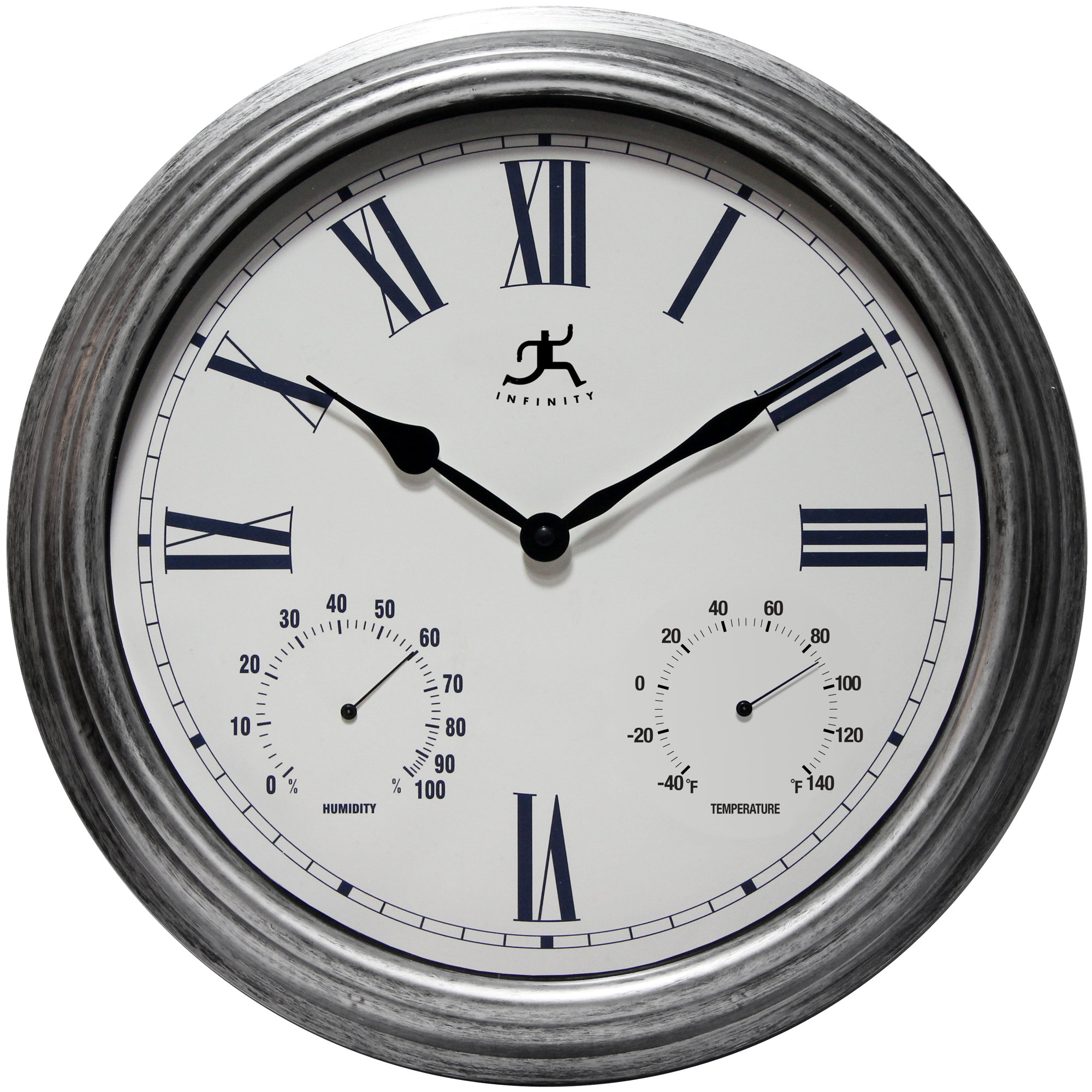 Red Barrel Studio 16" Indoor/Outdoor Wall Clock with Thermometer and